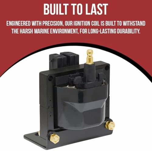 Ignition Coil for MerCruiser Volvo Penta OMC 3.0L 4.3L 5.0L 5.7L 7.4L 8.1L 8.2L Marine Engines, Replaces Mercury 817378T 898253T27, Volvo Penta 3854002-7, Sierra 18-5443, Delco EST Ignition