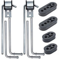 Ganluuree 10PCS Exhaust Hanger Rod Set 10" 7.6" 90°Bend Adjustable Rubber Exhaust Muffler Hangers Mild Steel Zinc Coated Car Automotive Replacement Clamps Flanges Parts 2 Hole 4 Hole Insulator Mount