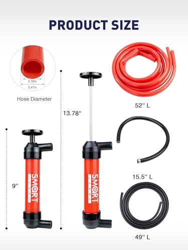 Cordless Fuel Transfer Pump, Gas Siphon Pump for Gasoline, Hand Siphon Pump