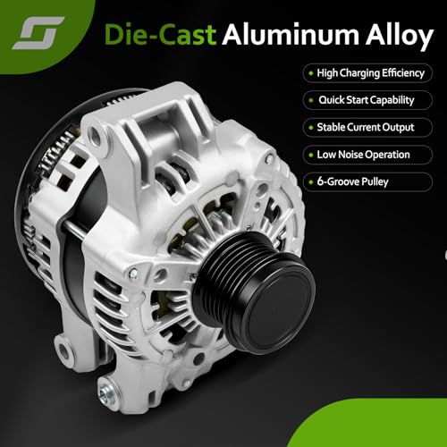 New Alternator Compatible with 11-18 Chrysler 300, 2011-2018 Dodge Charger Durango V6 3.6L, 2011-2018 Jeep Grand Cherokee V6 3.6L, 2013-2015 Ram 1500 V6 3.6L, 15-18 Dodge Challenger, 56029789AA 11598N