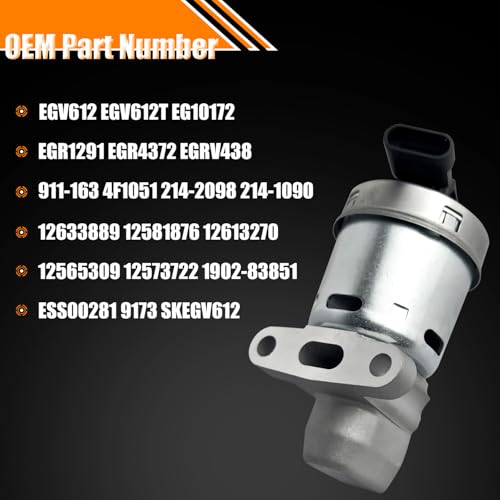 EGR Valve EGR1291 Replacement for Bu-ick Century Rendezvous, EGR Valve Exhaust Gas Recirculation Valves for Chevy Equinox Impala Lumina Malibu for Oldsmobile Pontiac Saturn Replace OE# EGRV438 EG10172