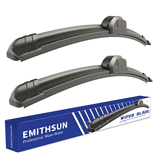 EMITHSUN OEM QUALITY 24" + 18" Premium All-Seasons Stable And Quiet Windshield Wiper Blades(Set of 2)