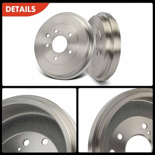 A-Premium 10.67 inch (271mm) Rear Brake Drums + Ceramic Shoes Set Compatible with Select Nissan Models - Sentra 2013-2019 2021-2023, 6-PC Set
