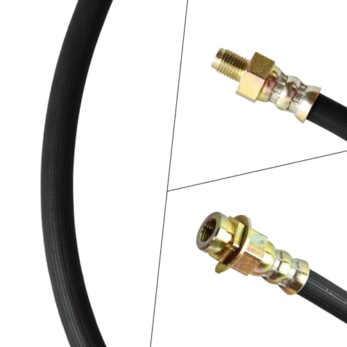 MuRealy Premium 18-Inch Rubber Brake Hose - Flexible Brake Line, 3/8"-24 External Thread to 3/8"-24 Internal Thread, High Strength and Easy to Install Hydraulic Hose