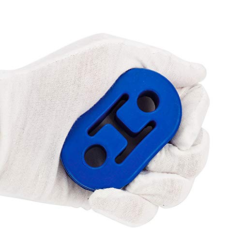Exhaust Hangers Upgrade EPDM(More Durable than Rubber) Muffler Bushing Insulator Shock Absorbent Mount Bracket 2 Hole 12mm (73mm x 47mm x 21mm) Universal Fit - 4PCS (Blue)