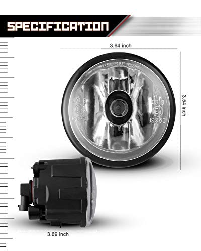 AUTOWIKI Fog Lights for 09-14 Nissan Cube/Murano, 11-13 Rogue, 11-14 Juke/Quest, 06-15 Infiniti FX35/FX37/QX70 2PCS With Clear Lens