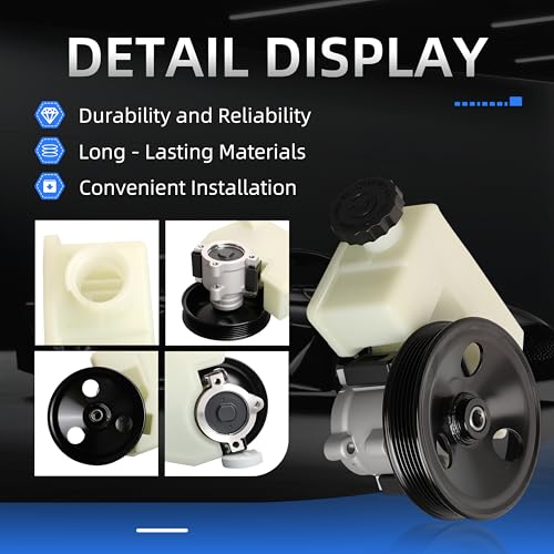 Loautong Power Steering Pump with Pulley, for Jeep Liberty 2002-2006 for V6-3.7L Only, OE 20-64610