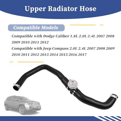 Getfarway Upper Radiator Hose Compatible with Jeep Compass/Patriot 2.0L 2.4L 2007-2017/ Compatible with Dodge Caliber 1.8L 2.0L 2.4L 2007-2012, Replace 5058172AH 5058172AE 5058172AI