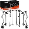 A-Premium Set of 8, Front Lower Forward & Rearward Control Arm, Sway Bar Link, Inner & Outer Tie Rod End Assembly, Compatible with BMW - 2006-2015 - 128i 135i 325i 330i 328i 335i 335d 335is X1