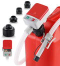 SKYJDM Fuel Transfer Pump with Auto-stop Sensor and 4 Tank Adapter, 3.2GPM 51" Hose Battery-Powered Portable Gas Can Pump for Gasoline & Diesel Oil (Red)