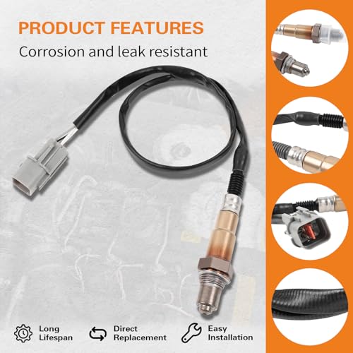 HTMXJA 2Pcs Upstream and Downstream Oxygen O2 Sensor for 2012-2016 Accent,Rio,Vel0ster and Soul L4-2.4L OE#234-5055 234-4568