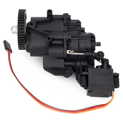 2-Speed Transmission Gearbox Assembly with Servo for 1/10 RC Crawler, Upgrade Replacement Gear Case with Motor Pinion & Cover (Compatible with TRX-4/TRX-6)