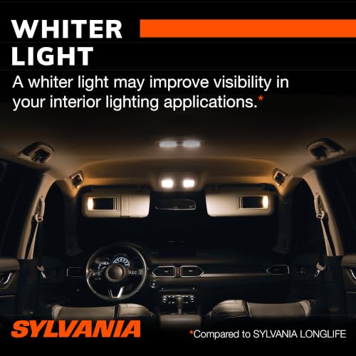 SYLVANIA - 7440 SilverStar Mini Bulb - Brighter and Whiter Light, Ideal for Daytime Running Lights (DRL) and Back-Up/Reverse Lights (Contains 2 Bulbs)