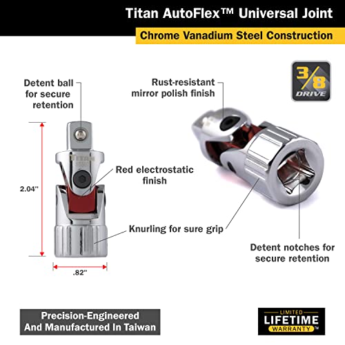 Titan 85507 3/8-Inch Drive Auto Flex Universal Joint