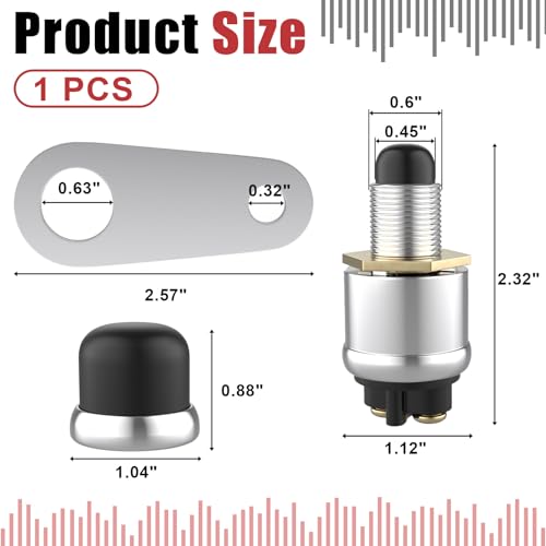 BFXM Push Button Starter Switch 12V 50A, Waterproof Momentary Start Switch for Car Engine, Push Button Starter for Truck Boat ATV