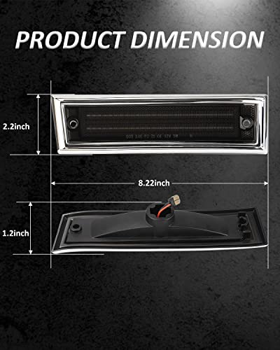Bestview LED Side Marker Lights Compatible with 1981-1991 Chevy C10 C20 C30 GMC C1500 C2500 Suburban Blazer Jimmy, Driver & Passenger Side, Smoked Lens