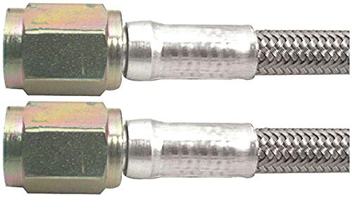 Allstar Performance Brake Hose, 6 in Long, 3 AN Hose, 3 AN Straight Female to 3 AN Straight Female, Braided Stainless, PTFE Lined, Each