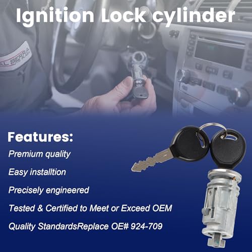 Ignition Switch Lock Cylinder Compatible with 2001-2010 Chrysler Durango Dakota Ram 1500 2500 3500 Pickup Truck Van Replace OE# 924-709