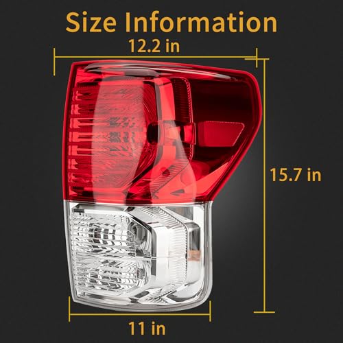 Tail Light Assembly Compatible With 2010-2013 Toyota Tundra Right Passenger Side Rear Brake Lamps Wiring Harness Replaces# 815600C070 815500C090 815600C090 TO2800165 TO2800183