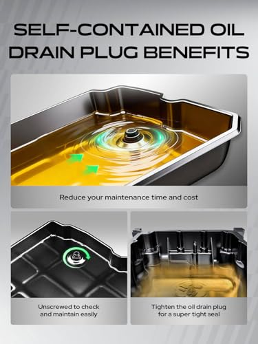 YHTAUTO Transmission Oil Pan and Drain Plug Compatible with Mini Cooper 2007-2015, Cooper Countryman Paceman 2011-2016 1.6L