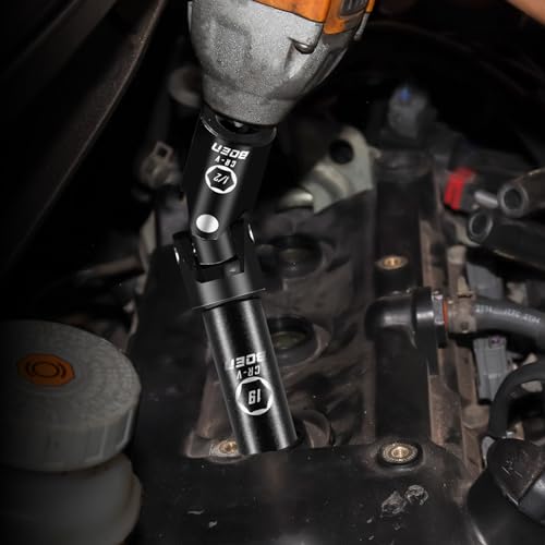 BOEN Universal Joint Socket Adapter Set | 3-Piece Ball Spring Design 1/2", 3/8", and 1/4" U-Joint Drive | Chrome Vanadium Steel Universal Joint Set
