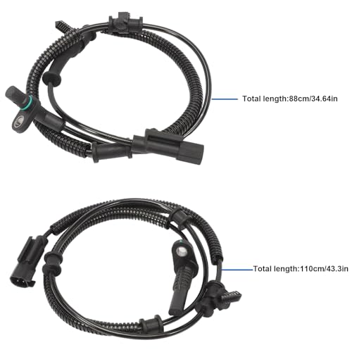 4Pcs Front & Rear ABS Wheel Speed Sensor Compatible for 2013-2018 Ram 1500, 2019 Ram 1500 Classic V6 3.0L 3.6L 3.7L, V8 4.7L 5.7L Engine Replace 68053861AB, 68053861AC, 68053861AD, 68231044AB
