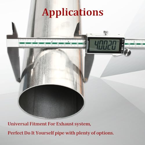 BIGREAT 409 Steel 4'' Inch OD Straight Exhaust Pipe Mandrel Tubing Pipe 48" / 4 Ft Long Custom Fitment For Exhaust System