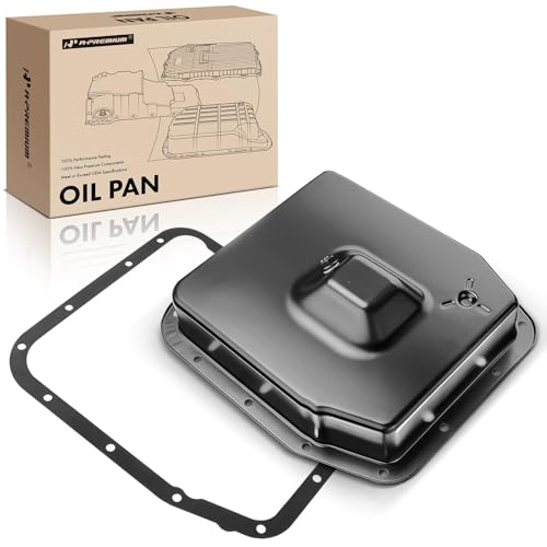 A-Premium Transmission Oil Pan with Drain Plug & Gasket Compatible with 4R70W 4R75W 4R75E AOD-E Transmission & Ford F-150 Crown Victoria Expedition Mustang & Mercury Cougar Grand Marquis Marauder
