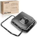 A-Premium Transmission Oil Pan with Drain Plug & Gasket Compatible with 4R70W 4R75W 4R75E AOD-E Transmission & Ford F-150 Crown Victoria Expedition Mustang & Mercury Cougar Grand Marquis Marauder