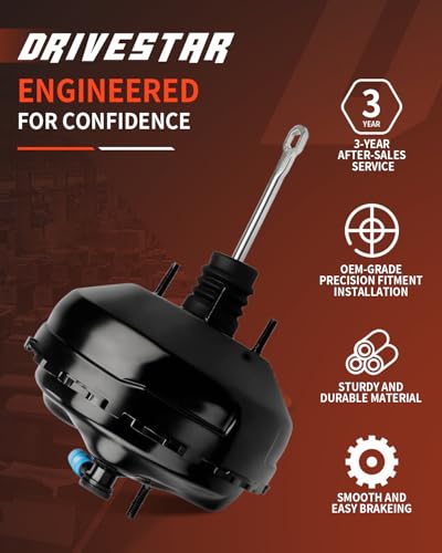 DRIVESTAR 54-71085 Vacuum Power Brake Booster without Master Cylinder, fit 1997-1999 for Chevrolet/GMC C1500 K1500, 1997-2000 for Chevrolet/GMC C2500 K2500