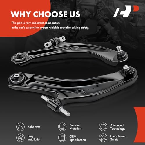 A-Premium 2 x Front Lower Control Arm, with Ball Joint & Bushing, Compatible with Nissan Rogue 2014-2020, Rogue Sport 2017-2022, Qashqai 2017-2023