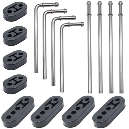 16PCS Exhaust Hanger 304 Stainless Steel 3/8"(10MM) Rod Rubber Hanger Set