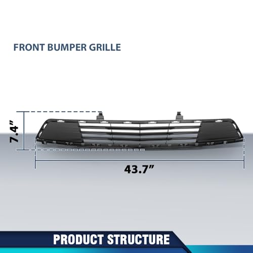 PIT66 Front Bumper Grille Fit Cadillac XT5 2017-2019 Black