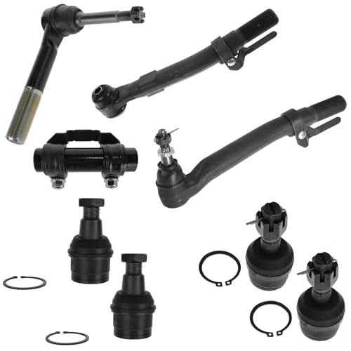 TRQ 8 Piece Steering & Suspension Kit Tie Rod Ends Adjusting Sleeve Ball Joints Compatible with 2005-2020 Ford F-250 Super Duty F-350 Super Duty