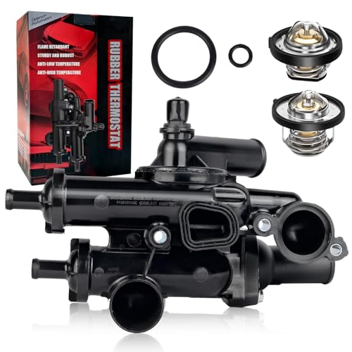 GZGN Thermostat Housing Assembly W/Sensor 68003582AB - Compatible with Dodge, Jeep - Journey 09-20, Avenger 09-14, Compass Patriot 07-17, Caliber, Sebring, 200 - DOHC 4Cyl 2.4L 2.0L