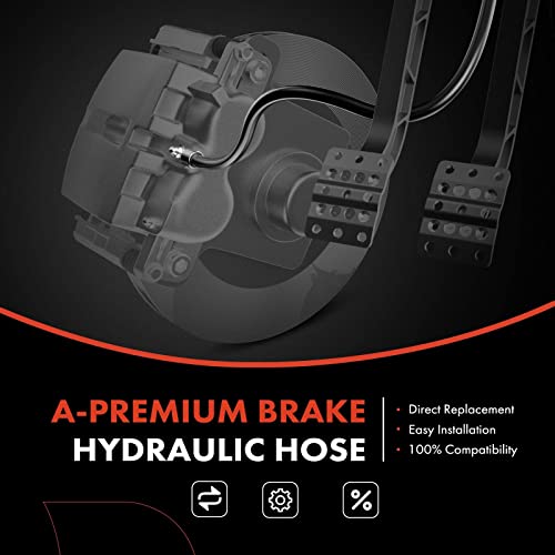 A-Premium Brake Hydraulic Hose Compatible with Toyota and Scion Models - Tacoma 2005-2020, Tundra 2000-2006, 4Runner 1996-2002, Yaris 2006-2019, Sequoia 2001-2007, xD 2008-2014, Paseo, Tercel - 2PC