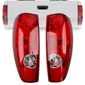 Misakomo Tail Light Assembly Compatible with 2004-2012 Chevy Colorado/GMC Canyon, Left & Right Halogen Rear Tail Lamps, Brake Taillight Housing Replaces GM2800164 GM2801164