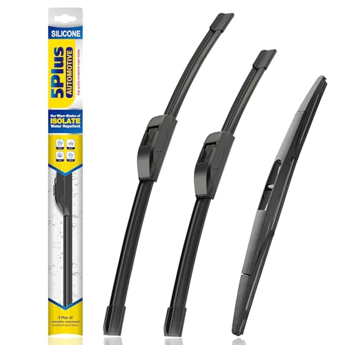 5 PLUS® Silicone Windshield Wipers Replacement for 2015-2024 Nissan Murano / 2019-2023 Acura RDX / 2014-2021 Mitsubishi Outlander Wiper Blades(Set of 3),Windshield Wiper Blades For My Car-26"/18"/12"