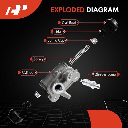 A-Premium Rear Drum Brake Wheel Cylinder Compatible with Select Chevy & GMC Models - Tahoe, Yukon, Suburban 1500, Blazer, C1500, C2500, K1500, K1500 Suburban, C10, C15, C10/C15/C1500 Pickup, 2-PC Set