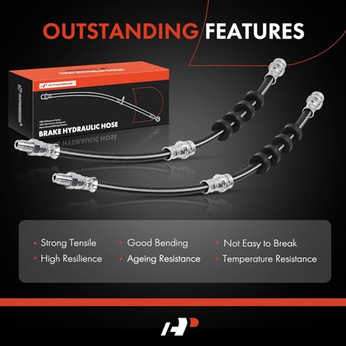 A-Premium Front Driver and Passenger Side Brake Hydraulic Hose Compatible with Ford, Mazda and Mercury Models - Escape 2008-2012, Tribute/Mariner 2008-2011 (Pack of 2)