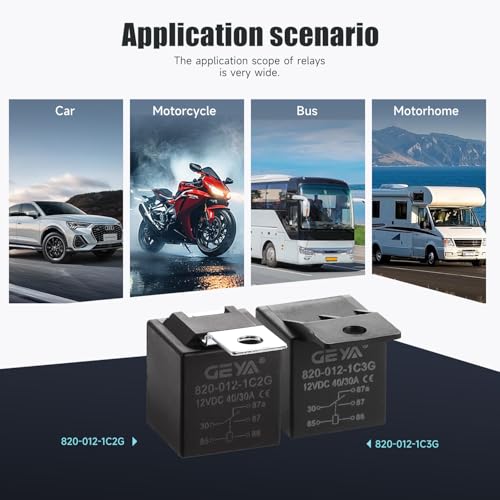 IGOYE 2PCS Car Relays 12V 30/40AMP 5 Pin Multi-Purpose Relay Heavy Duty Relay for Automotive, Boat, Truck, Motorcycle(Pack of 2)