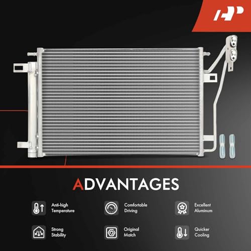 A-Premium Air Conditioning A/C Condenser Compatible with Ford Fusion 2006-2012 & Mercury Milan 2006-2009 & Lincoln MKZ 2007-2012, Zephyr 2006, 2.3L 3.0L 3.5L