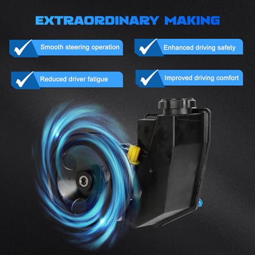 YOMALL Power Steering Pump 20-38771 for 1997 Wrangler & 1998 Wrangler & 1999 Wrangler & 2000 Wrangler & 2001 Wrangler & 2002 Wrangler 2003 Wrangler TJ 4.0L & 1996-2001 Cherokee 4.0L XJ