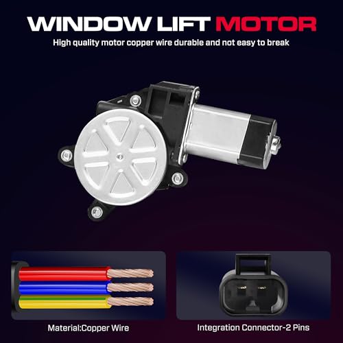 XIMAKA Front Driver Side Power Window Regulator with Motor (2 Pins) Fit for 2001-2006 Chevrolet Silverado 1500 3500, Avalanche Suburban GMC Sierra 1500 2500 3500 Yukon XL Cadillac Escalade, 741-644