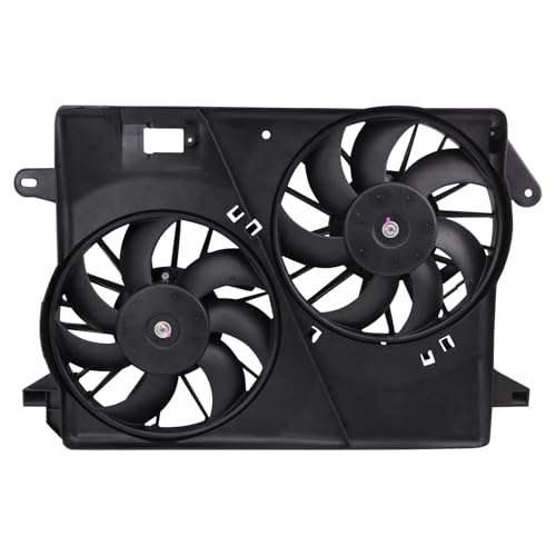 TRQ Radiator Dual Cooling Fan Assembly for 2009-2023 Chrysler 300 2011-2023 Dodge Challenger Charger