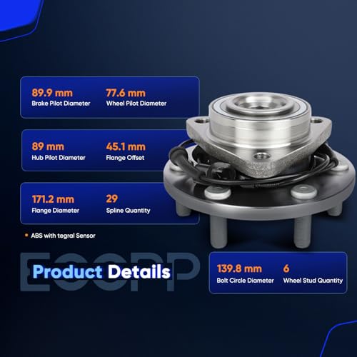 ECCPP 515127 Wheel Bearing Hub Assembly for Infiniti QX56 2011-2013
