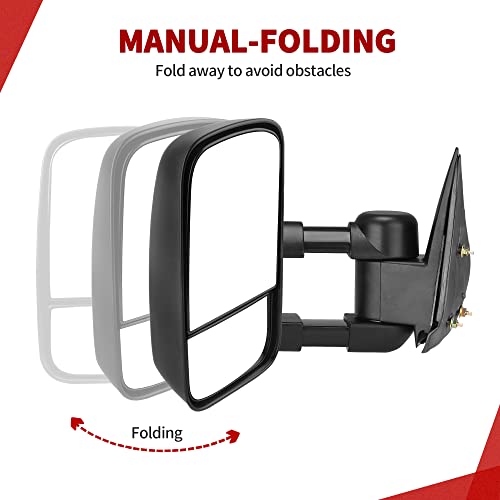 YITAMOTOR Towing Mirrors Compatible with Chevy GMC 1999-2006 Silverado Sierra (2007 Classic Only), 2000-2006 Chevy Suburban 1500 2500 GMC Yukon XL Truck, Side Tow Mirror