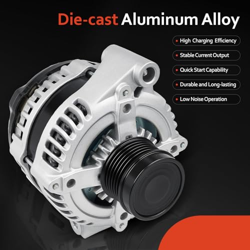 11570 Alternator Replacement for V6 3.6L Dodge Grand Caravan 2011-2020, Journey 2011-2019,Avenger 2011-2014,Ram C/V 2012-2015,Chrysler 200 2011-2014,Town & Country 11-16,Volkswagen Routan 11-14,12V