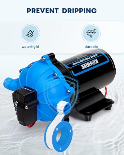 Kohree 12V RV Water Pump 7.5GPM 70PSI Self-Priming 5-Chamber Diaphragm Pump