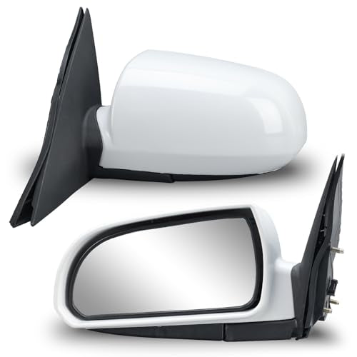 Left Driver Side Mirror Compatible with Hyundai Sonata 2006 2007 2008 2009 2010 Power Glass Manual Folding Heated White (5 Pin) Replace HY1320149 | 87610-0A000